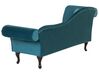 Chaise longue fluweel turquoise linkszijdig LATTES_738674