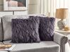 Set of 2 Faux Fur Cushions 45 x 45 cm Dark Grey COROKIA_887731
