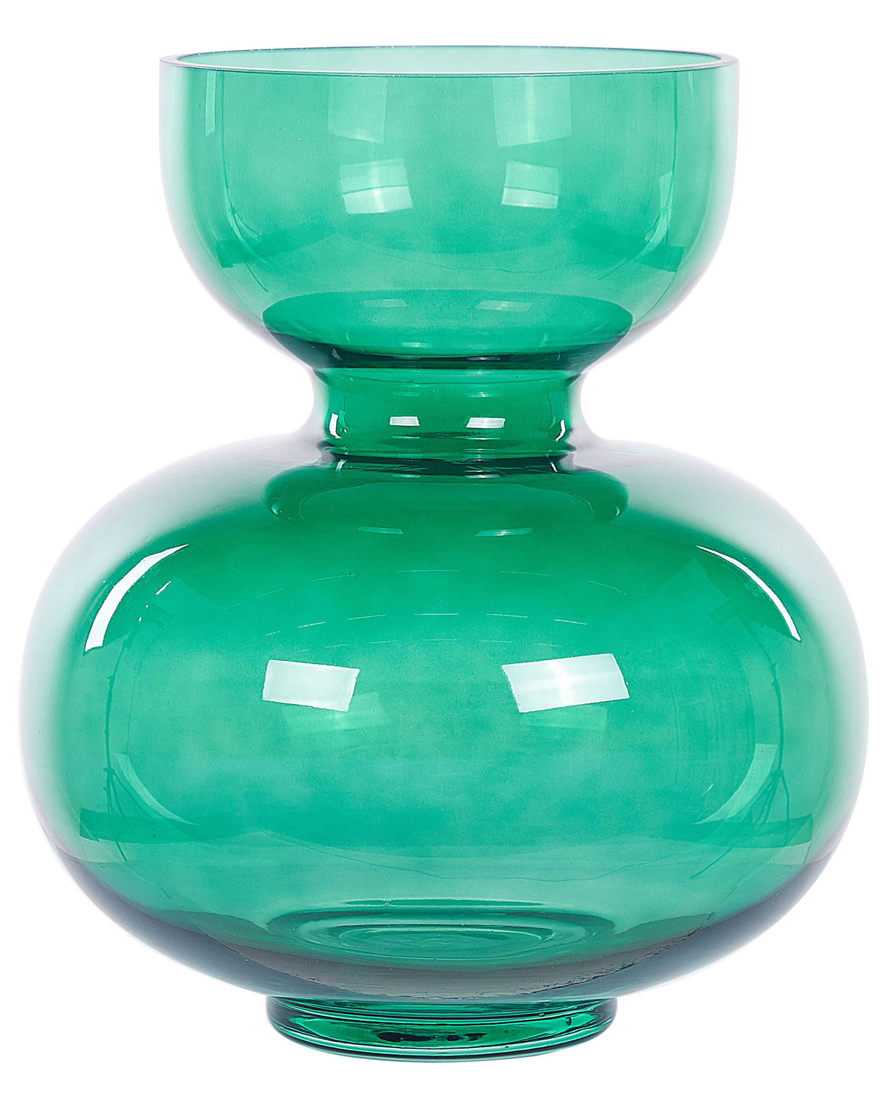 Vaso in vetro verde chiaro con texture a scaglie