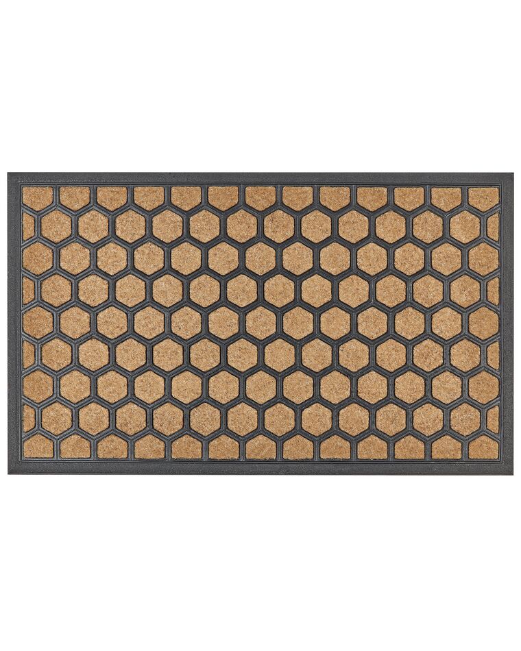 Doormat Geometric Pattern Natural and Black TANDYKUL_905632