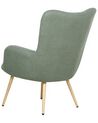 Boucle Wingback Chair with Footstool Light Green VEJLE II_901595
