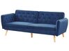 Sofa rozkładana welurowa ciemnoniebieska BARDU_792044