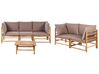 Lounge Sofa Set 3-teilig Bambusholz hellbraun 5-Sitzer modular Auflagen taupe CERRETO_908818