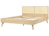 Ratanová postel 160 x 200 cm světlé dřevo MONPAZIER_863386
