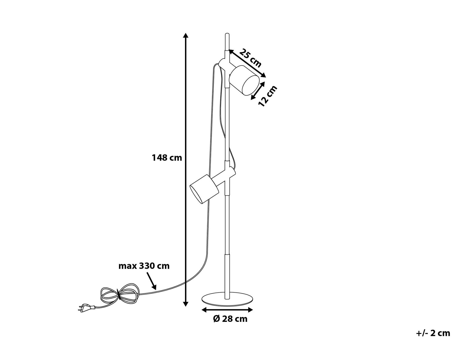 Stehlampe weiß 148 cm Trommelform OWENS | Beliani.de