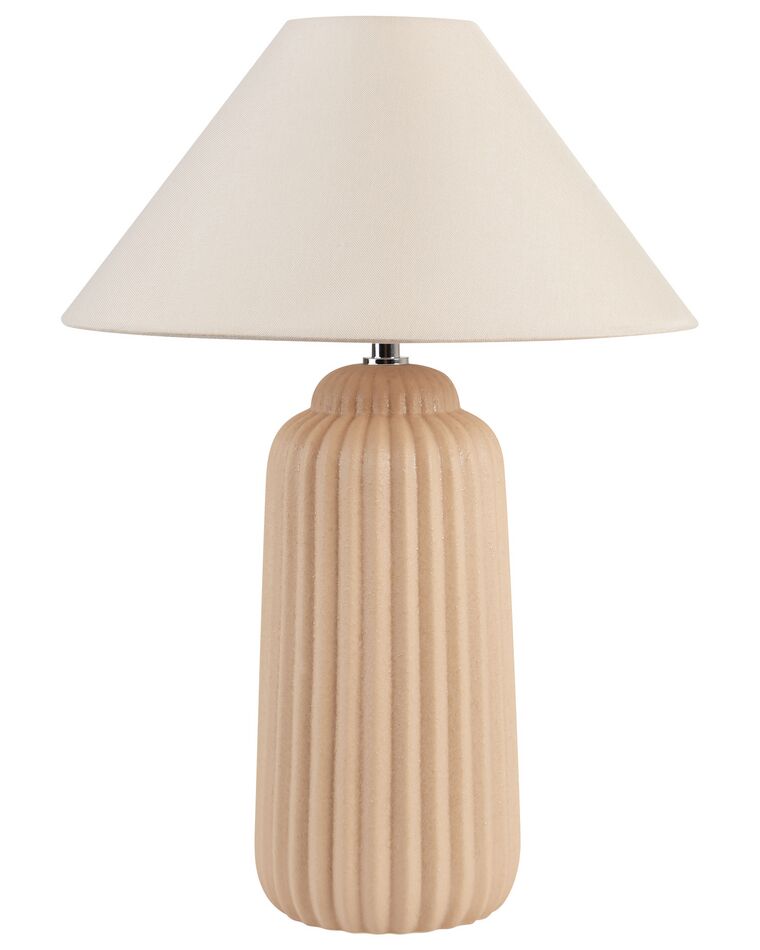 Lampa stołowa ceramiczna beżowa NURIA_904888