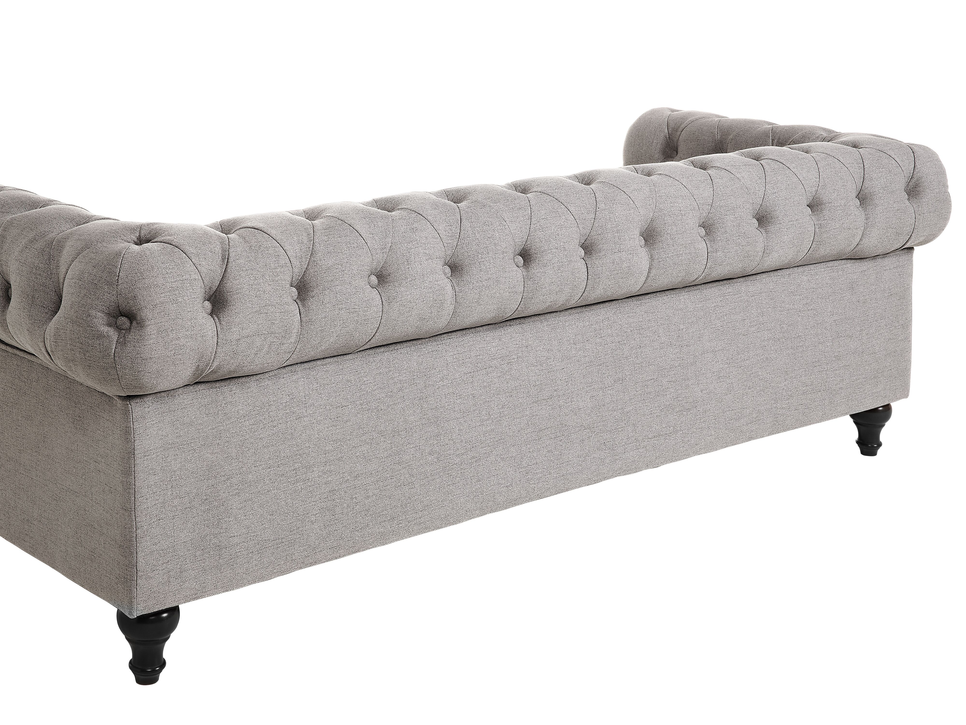 Sofa 3-osobowa jasnoszara CHESTERFIELD