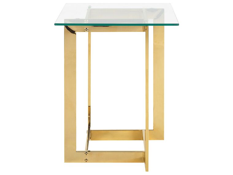 Glass Top Side Table Gold CRYSTAL Beliani.co.uk