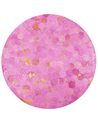 Rózsaszín bőrszőnyeg ⌀ 140 cm ZEYTIN_850991