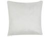 Set of 2 Velvet Cushions Leaf Pattern 45 x 45 cm White and Black CUPHEA _818734