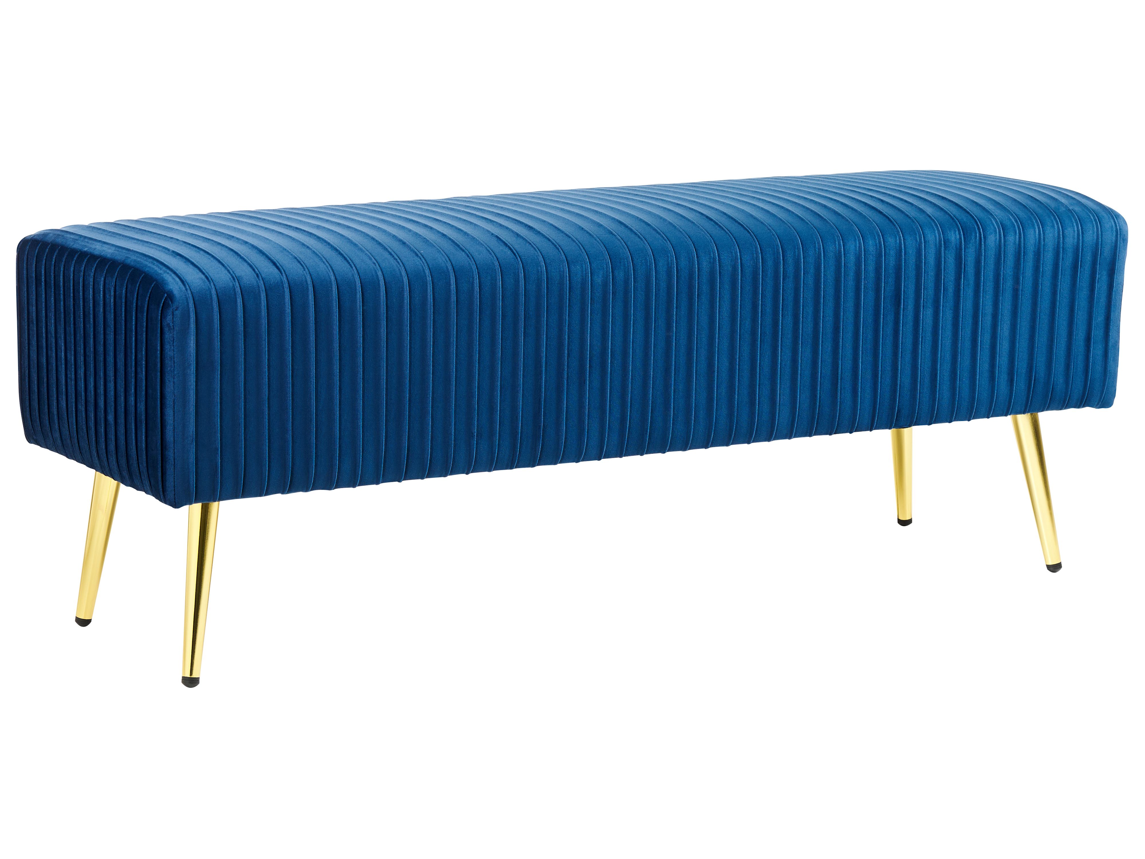 Velvet Bedroom Bench Blue PATERSON | Beliani.co.uk