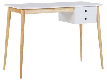 Schreibtisch weiss / heller Holzfarbton 106 x 48 cm EBEME