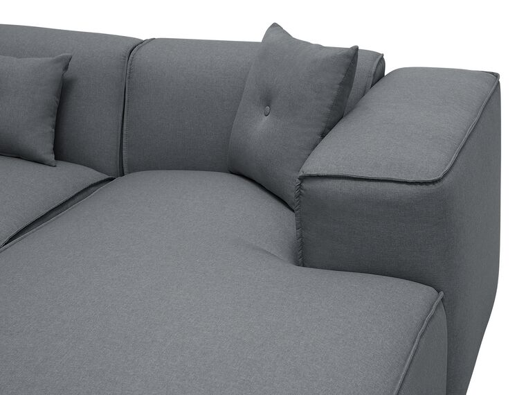 Left Hand Fabric Corner Sofa Dark Grey DOLVA Beliani.co.uk