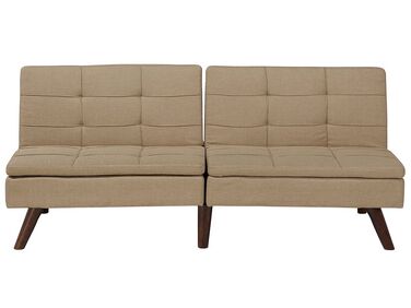 Fabric Sofa Bed Light Brown RONNE