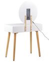 2 Drawer Dressing Table with LED Mirror and Stool White and Grey JOSSELIN_850144