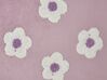 Sada 2 zamatových vankúšov s vyšívaným vzorom kvetov 45 x 45 cm fialová ECHINACEA_901934