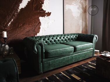 3-seters sofa grønn CHESTERFIELD