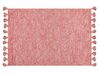 Teppich Baumwolle rot 140 x 200 cm mit Quasten NIGDE_848788