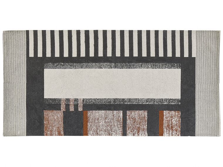 Teppich Baumwolle mehrfarbig 80 x 150 cm abstraktes Muster Kurzflor KAKINADA_817056