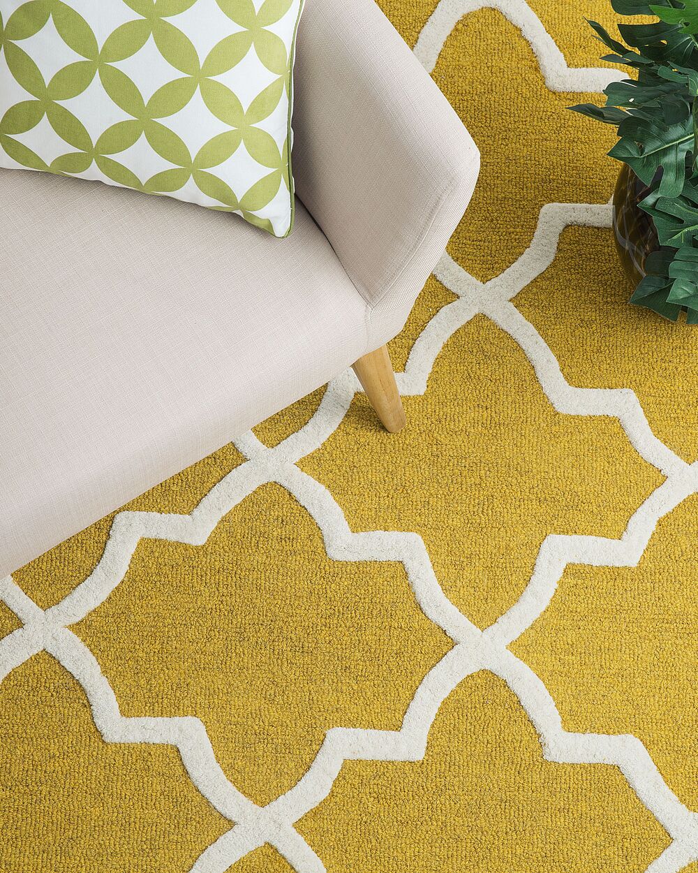Tapis jaune en laine et coton 160 x 230 cm SILVAN Beliani fr Tapis jaune en laine et coton 160 x 230 cm SILVAN Beliani fr