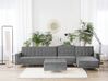 Left Hand Modular Velvet Sofa with Ottoman Grey ABERDEEN_755921