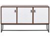 Sideboard dunkler Holzfarbton / weiß 3 Schränke NUEVA_787441