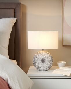 Pöytävalaisin keraaminen rumpu harmaa YUNA