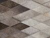 Teppich Kuhfell weiß / grau 140 x 200 cm Patchwork Kurzflor MALDAN_742827