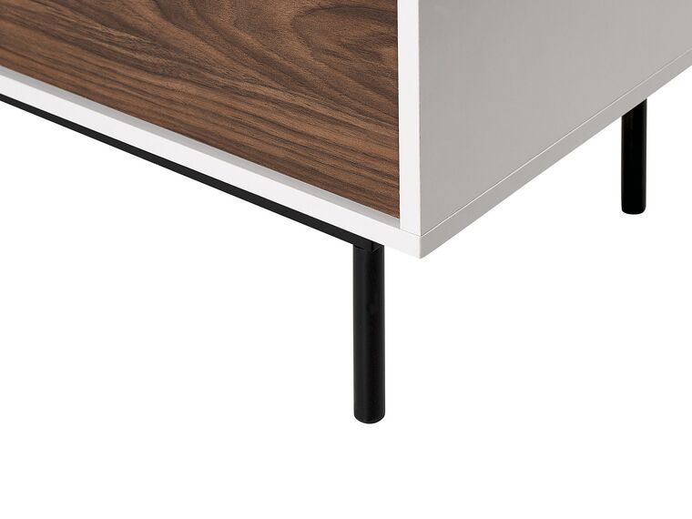 Credenza bianco e legno scuro 120 x 38 cm OKLAND Beliani.it