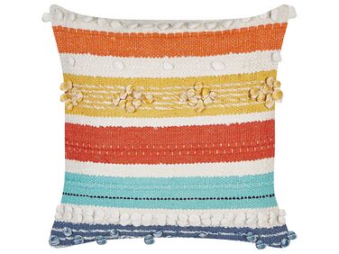 Cotton Cushion Striped Pattern 45 x 45 cm Multicolour DICLIPTERA