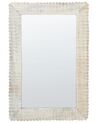 Drevené nástenné zrkadlo 63 x 94 cm krémová biela BAUGY_899794