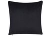 Set of 2 Velvet Cushions Leaf Pattern 45 x 45 cm Green and Black TOADFLAX_818797