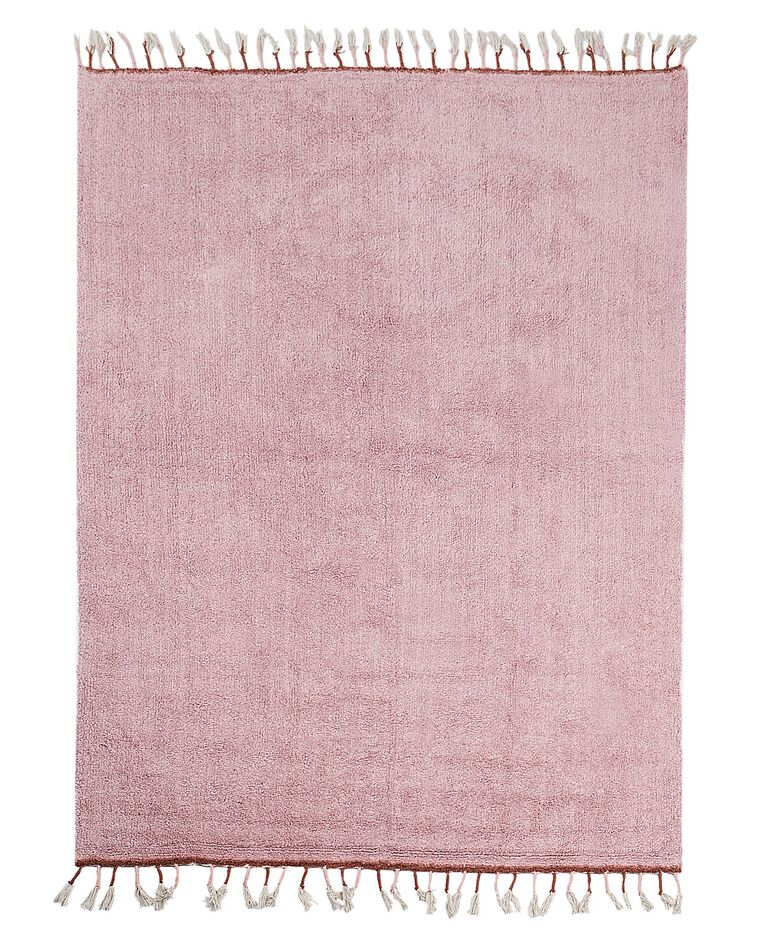 Cotton Area Rug 140 x 200 cm Pink CAPARLI_907211
