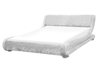 Bed fluweel zilver 160 x 200 cm AVIGNON