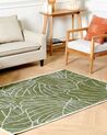 Teppich Baumwolle grün 200 x 300 cm Blattmuster Kurzflor SARMIN_853999