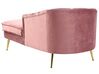 Chaise longue fluweel roze linkszijdig ALLIER_795594