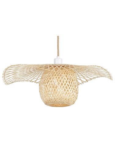 Lampe suspension en bambou bois clair BONITO