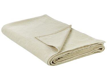 Cotton Bedspread 150 x 200 cm Beige MARAKA