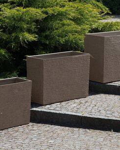 Kukkaruukku kiviseos ruskea 29 x 70 x 50 cm EDESSA Kukkaruukku kiviseos ruskea 29 x 70 x 50 cm EDESSA