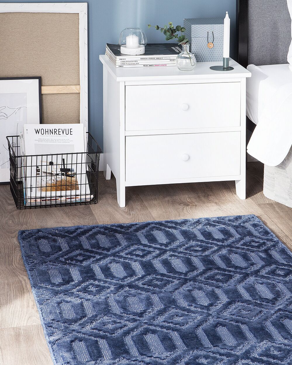 Viscose Rug 80 x 150 cm Navy Blue ADATEPE Beliani.at