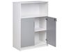 2 Door Storage Cabinet with Shelf Grey and White ZEHNA_885476
