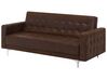 3 Seater Faux Leather Sofa Bed Brown ABERDEEN_717506