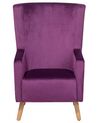 Velvet Wingback Chair Purple ONEIDA_710522
