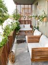 Salon de jardin en acier inox et coussins blancs BERMUDA_828676