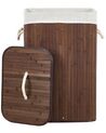 Cesto em madeira de bambu castanha escura e branca 60 cm KOMARI_849019