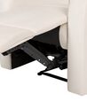 Fotel z manualną funkcją relaksu welurowy biały VERDAL_904704