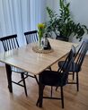 Drevený jedálenský stôl 120 x 75 cm svetlé drevo/čierna HOUSTON_853752