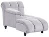 Right Hand Velvet Chaise Lounge Grey LORMONT_881615