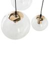 Lampe suspension 3 ampoules transparente / dorée LADON_715307