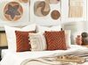 Set of 2 Tufted Cotton Cushions 45 x 45 cm Orange LEWISIA_838814